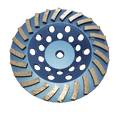 24-Seg Cup Wheel, Premium, Soft Bond, Blue 7"  x 5/8-11 Threaded