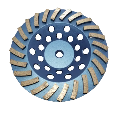 24-Seg Cup Wheel, Premium, Soft Bond, Blue 7"  x 5/8-11 Threaded