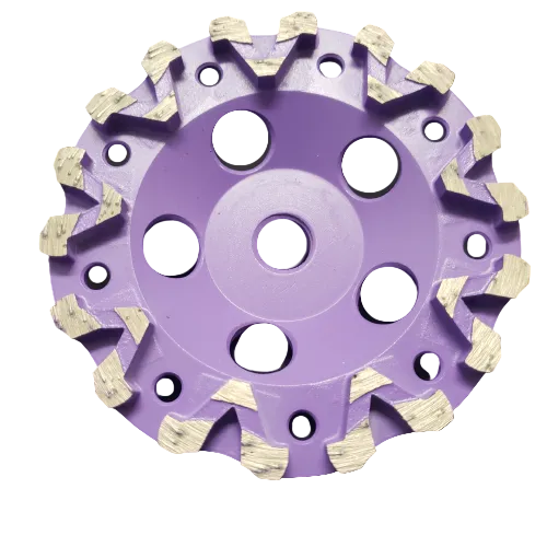 V-shape Cup Wheel, Premium, Purple 5" x 5/8-11 Threaded, 20#