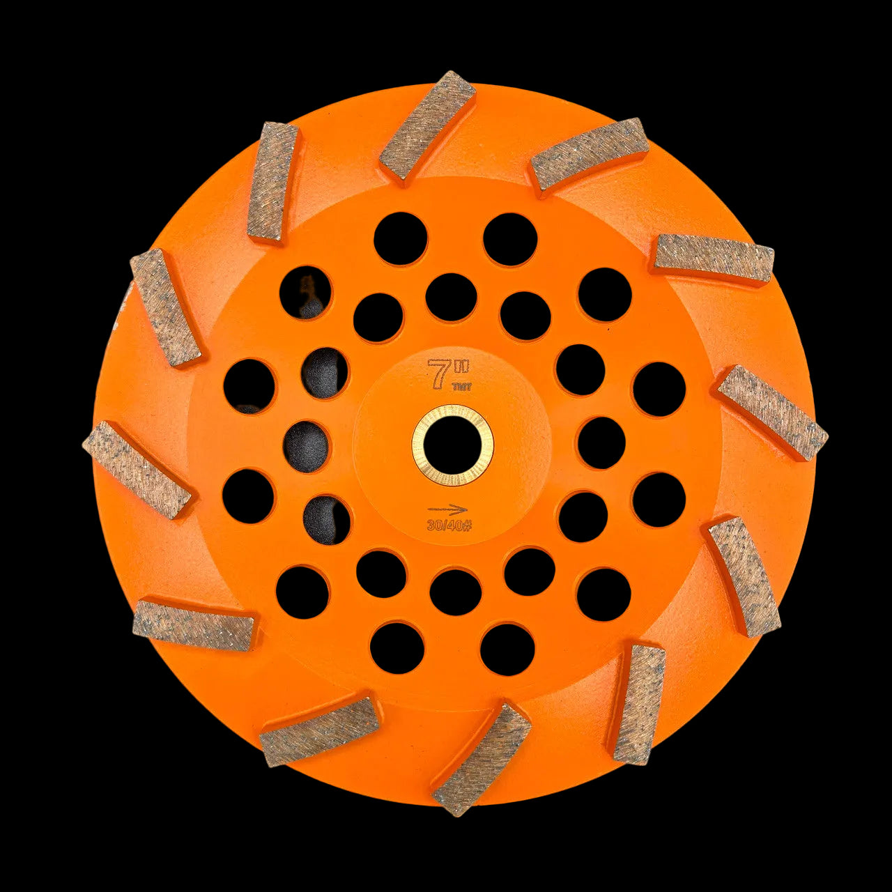 7" 12 Segments Cup Wheel, 5/8" Threaded, Soft Bond