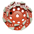 Tear Drop Diamond Cup Wheels, 18/20#, Red 5" x 7/8-5/8