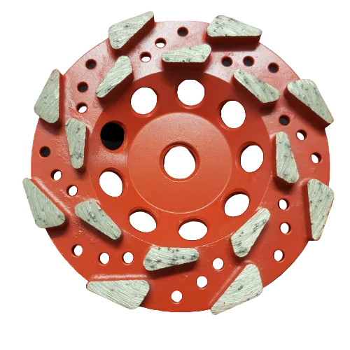 Tear Drop Diamond Cup Wheels, 18/20#, Red 5" x 7/8-5/8