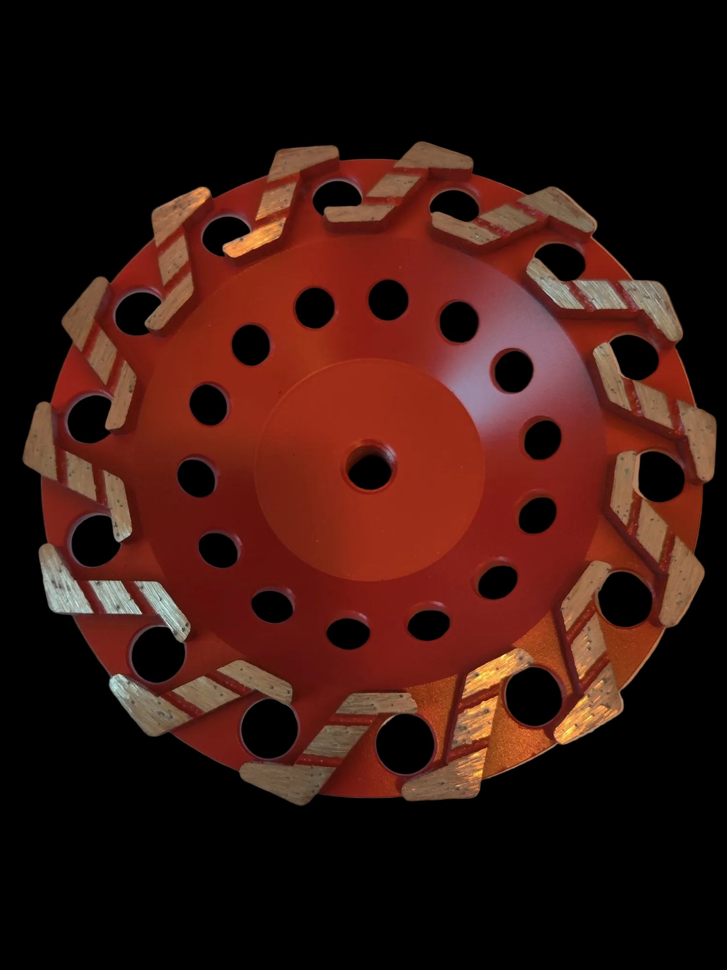 S-Segment Cup Wheel Premium, Red 7" x 5/8x11--20/25 # Threaded