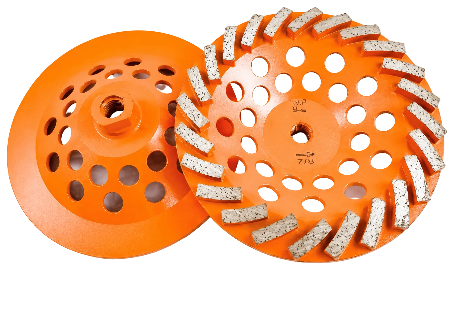 7" 24 Segments Cup Wheel, 5/8" Threaded, Soft Bond, 60/80