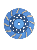 12-Seg Cup Wheel, Premium, Soft Bond, Blue 7"  x 5/8-11 Threaded