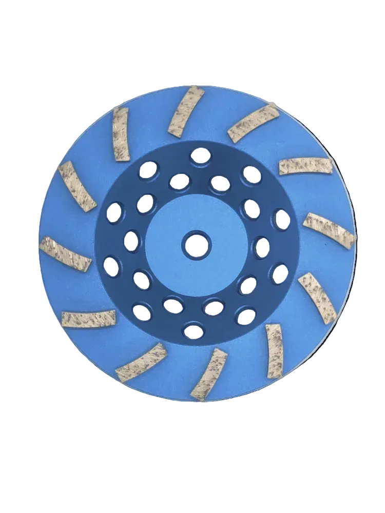 12-Seg Cup Wheel, Premium, Soft Bond, Blue 7"  x 5/8-11 Threaded